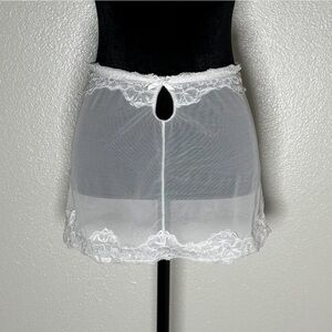 Torrid Lingerie White Satin Mesh Skirt